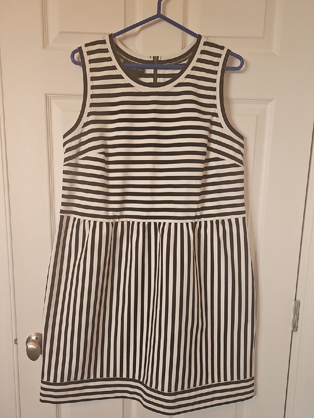INC International Concepts Black and White Striped Sleeveless Dress